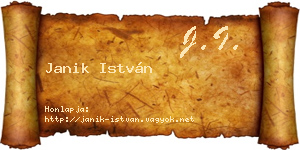 Janik István névjegykártya